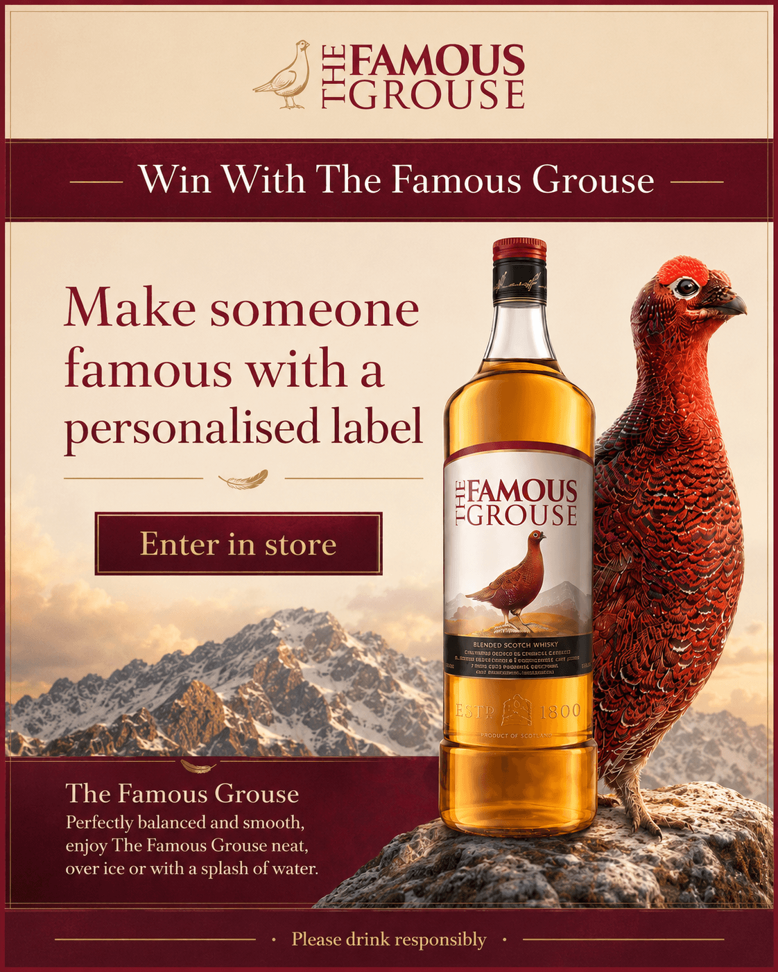 The Famous Grouse personalised campaign poster