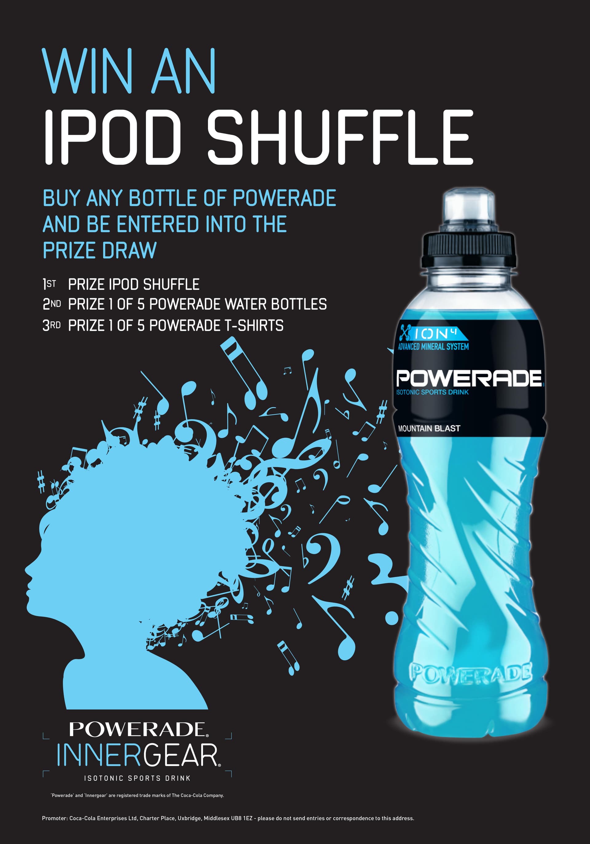 Powerade iPod prize promotional A3 poster
