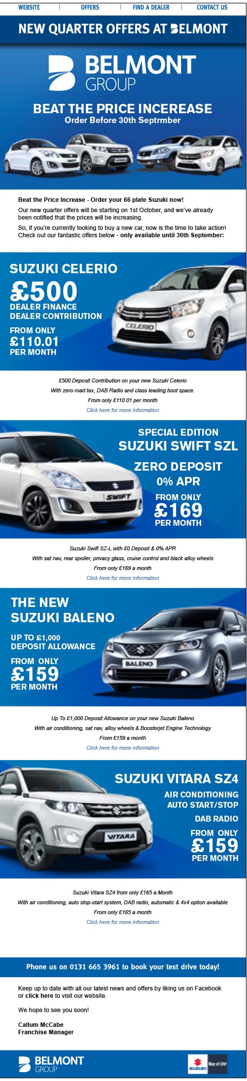 Belmont Suzuki email campaign