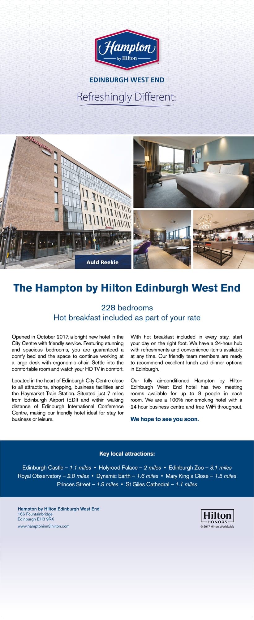 Hampton by Hilton Edinburgh West End pop-up banner