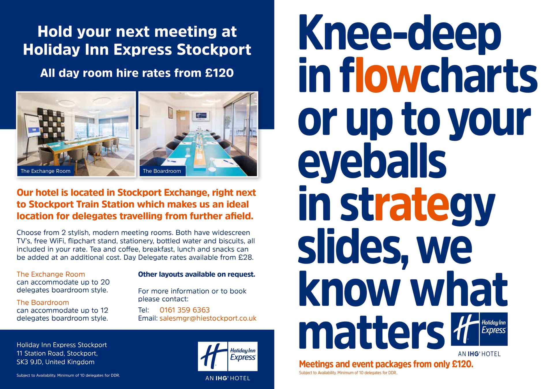 HIEX Stockport A5 promotional flyer