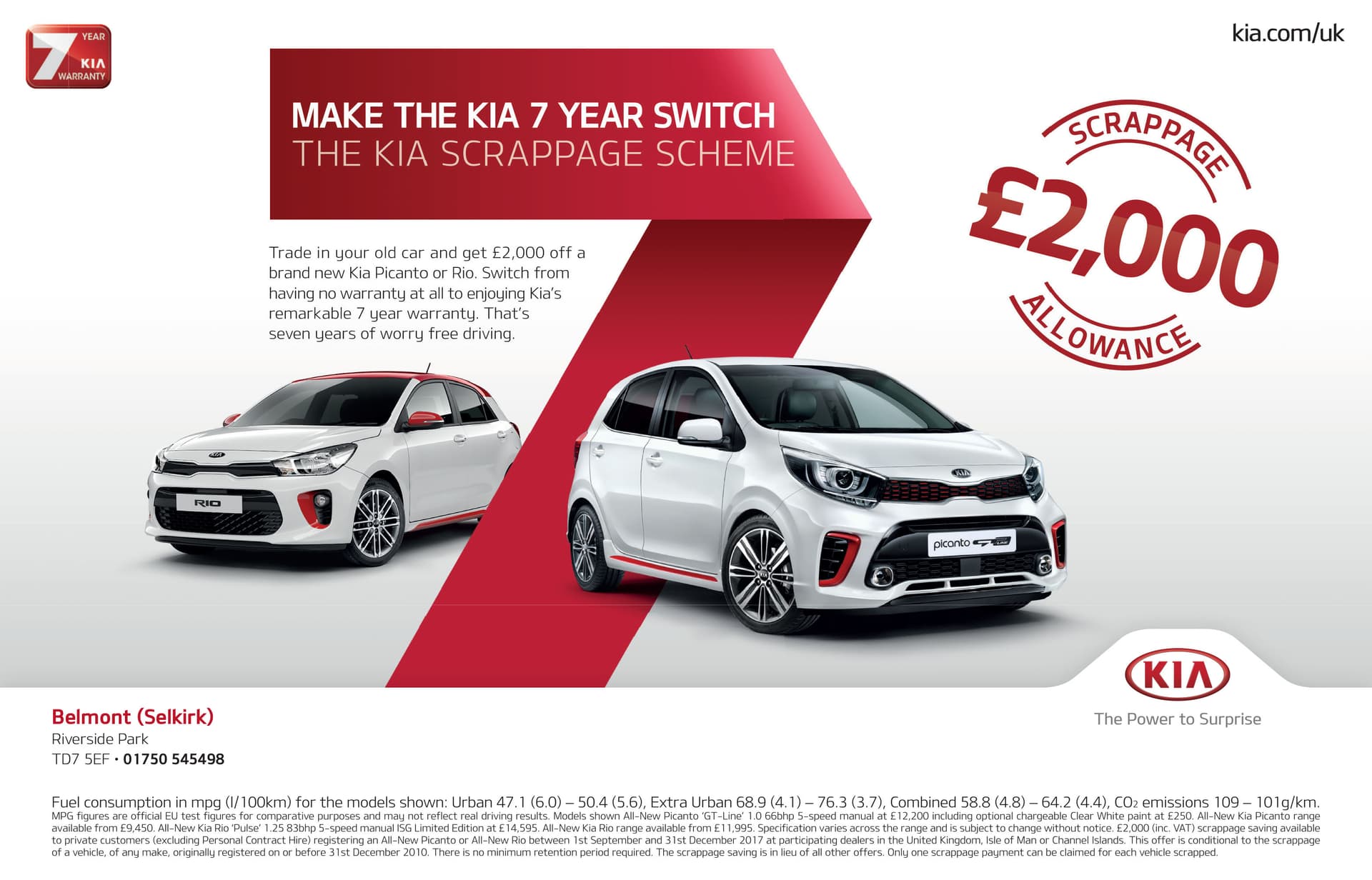 Kia Southern Reporter Selkirk scrappage scheme half-page advert