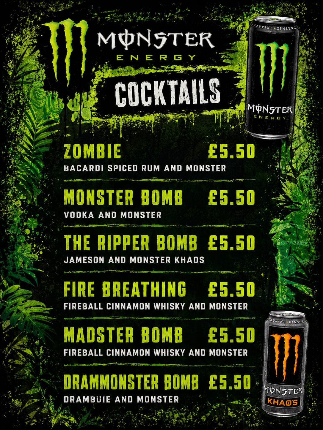 Monster Energy cocktails campaign