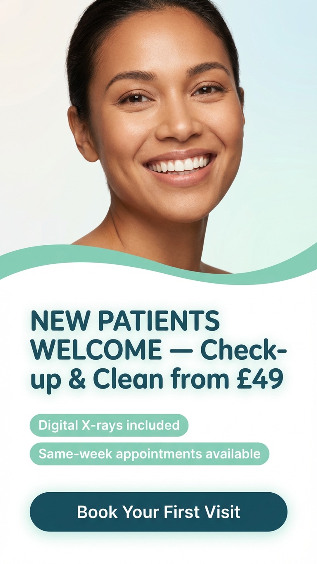 Portrait dentist/optician info screen
