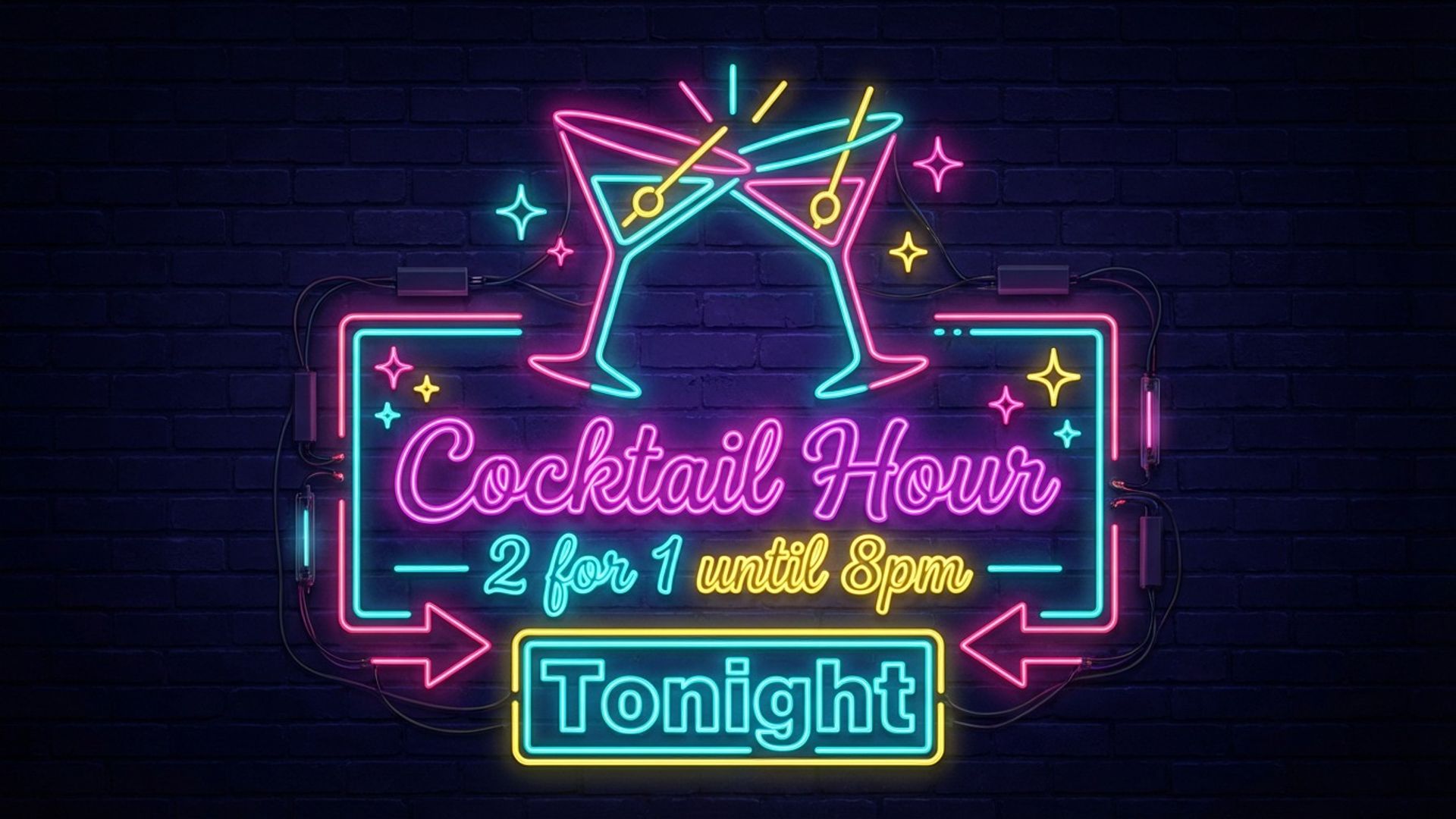 Pub drinks menu and event promo