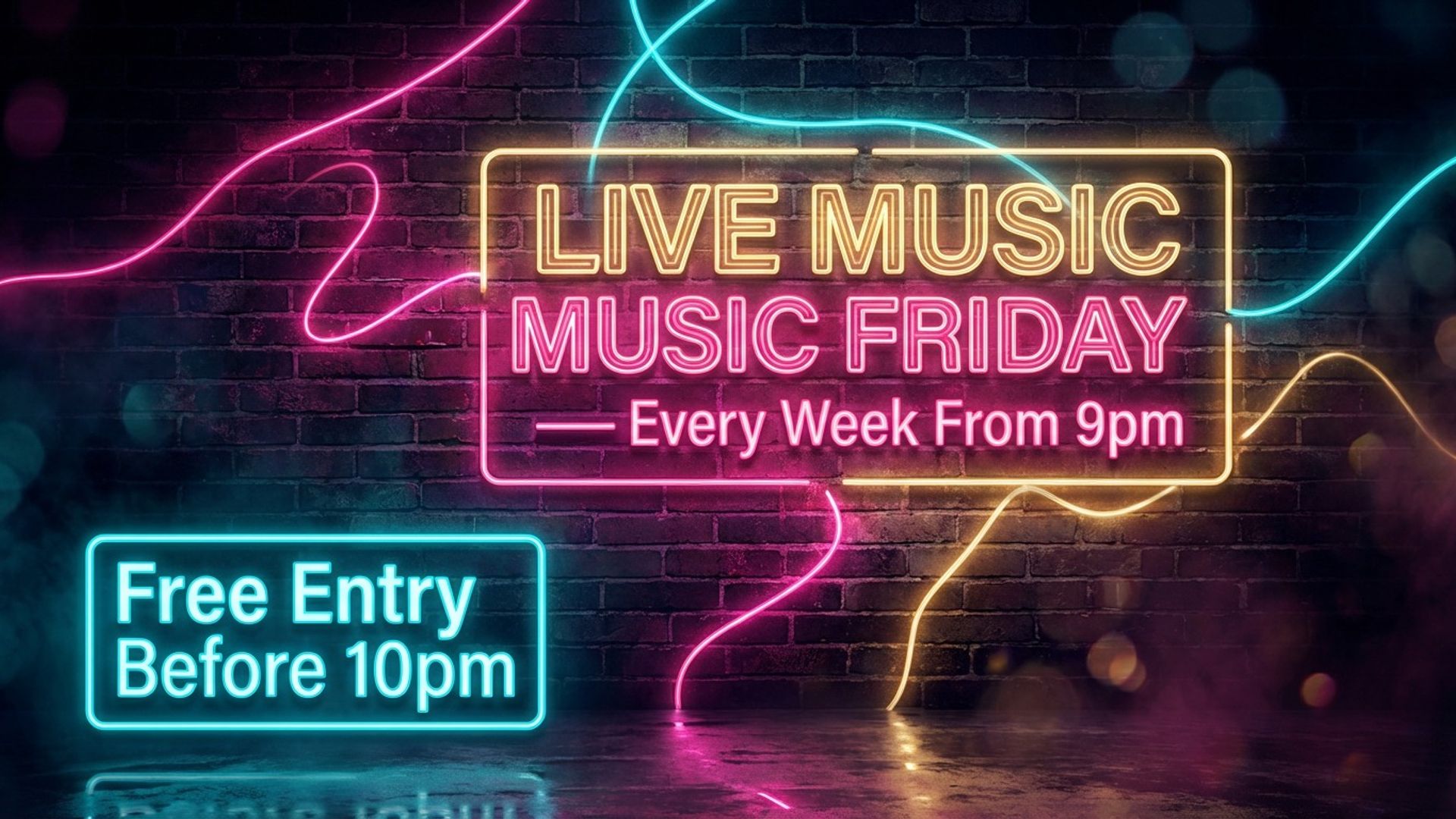 digital event screen showing live music event design